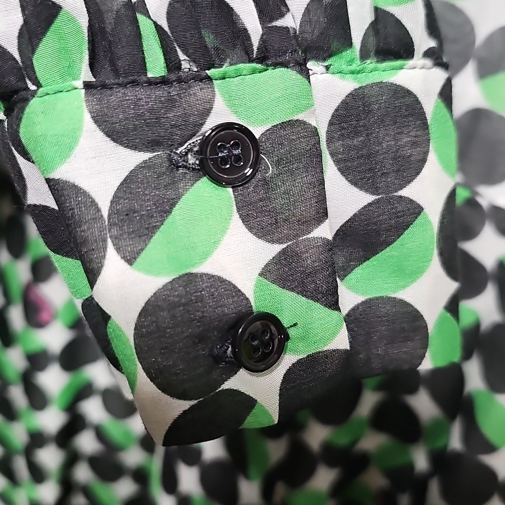 Marella Green Polka Dot Long Sleeve Lined Dress Size 2 - Picture 8 of 12